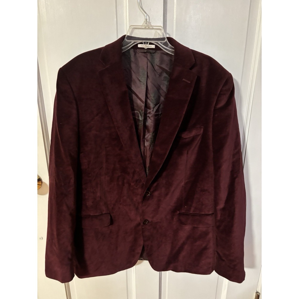$425 Bar III Men's Red Solid Slim-Fit Blazer Coat Suit Jacket Size 44R